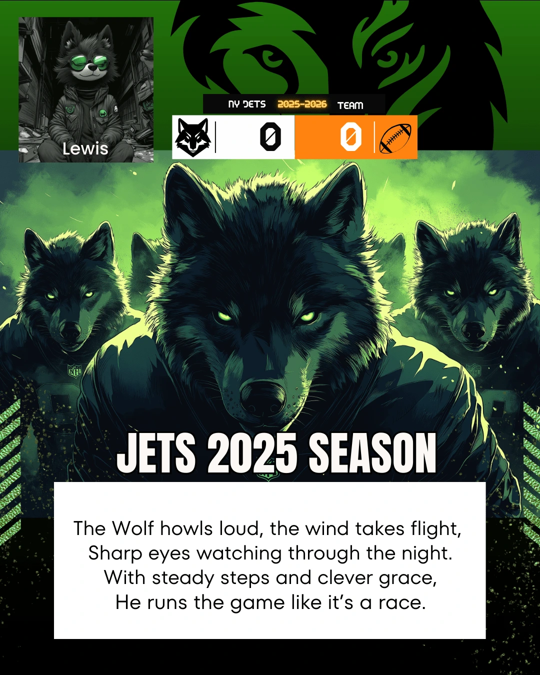 Photo of timberwolves as a football team.
